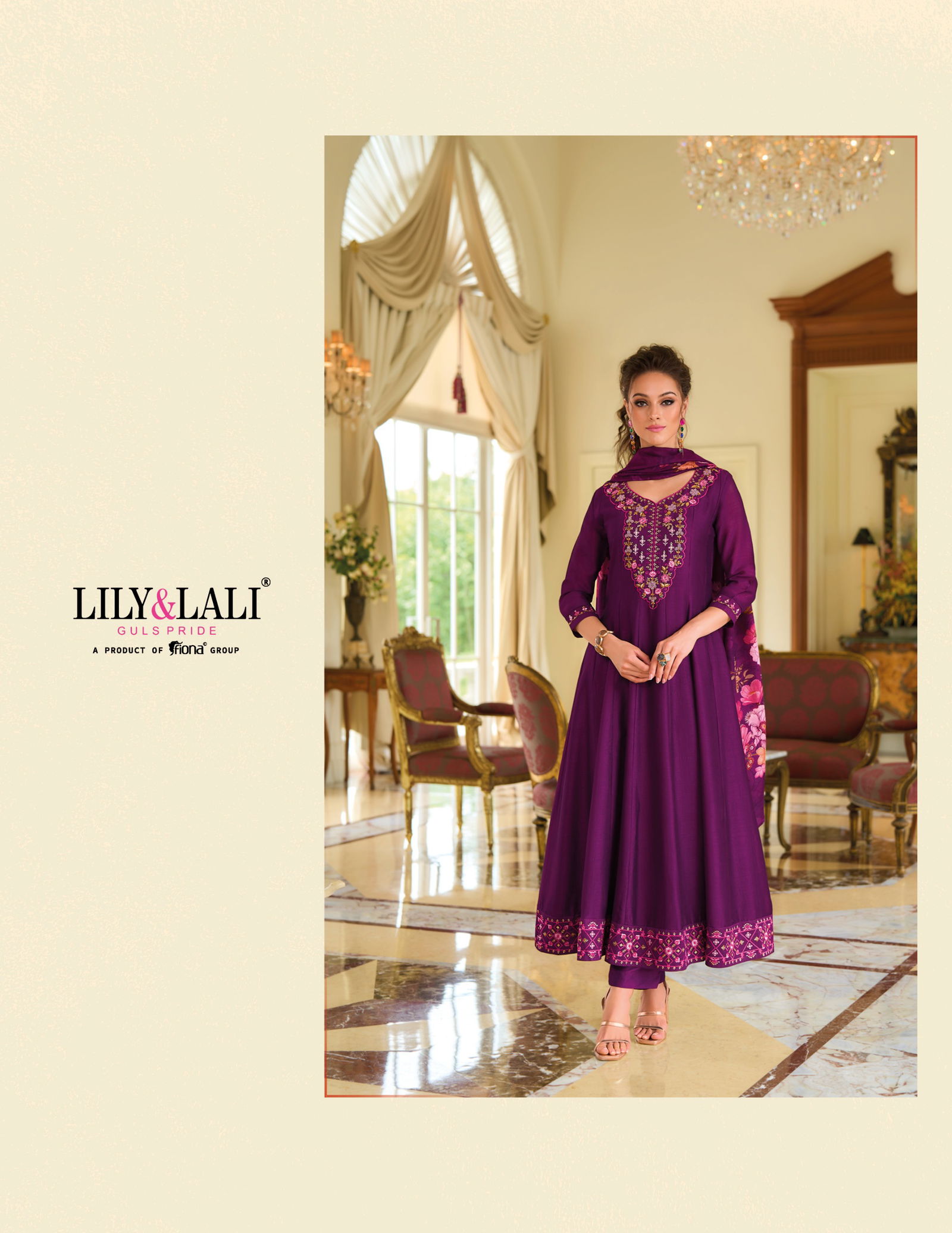 Begum Jaan By Lily And Lali Vichitra Silk Anarkali Kurti With Bottom Dupatta Wholesale Online